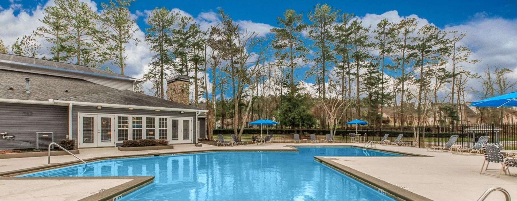 a swimming pool in a backyard